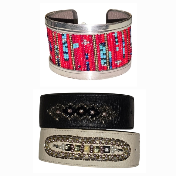 Brighton CHRISTO‎ Beaded Cuff Strap Bracelet - Picture 1 of 6